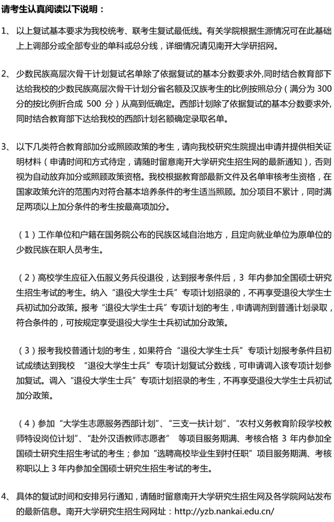 2021考研34所自主劃線分?jǐn)?shù)線：南開(kāi)大學(xué)2021年考研復(fù)試分?jǐn)?shù)線